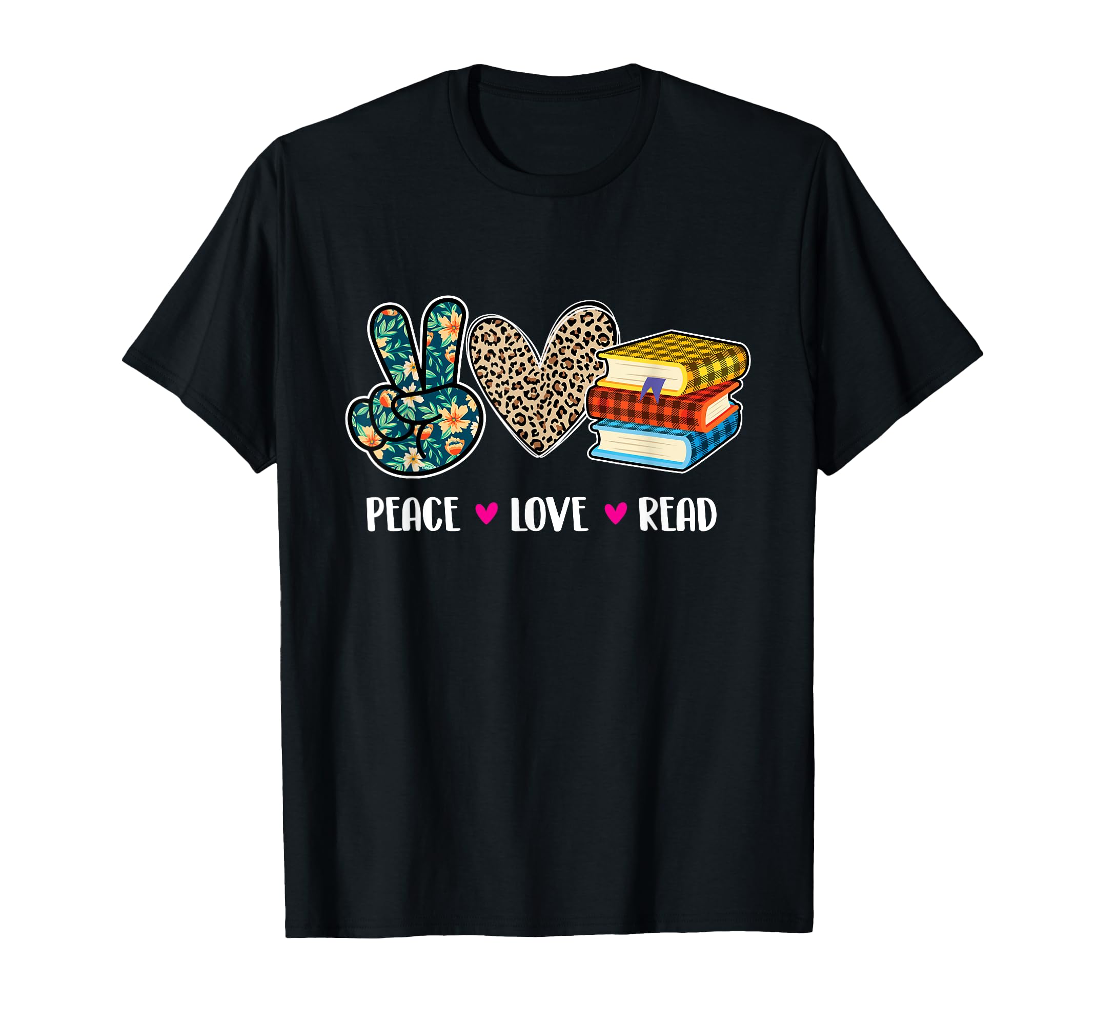Peace Love Read Book Lover Reading T-Shirt - Unique Graphic for Adults - T-Shirt, Sweatshirt, Hoodie