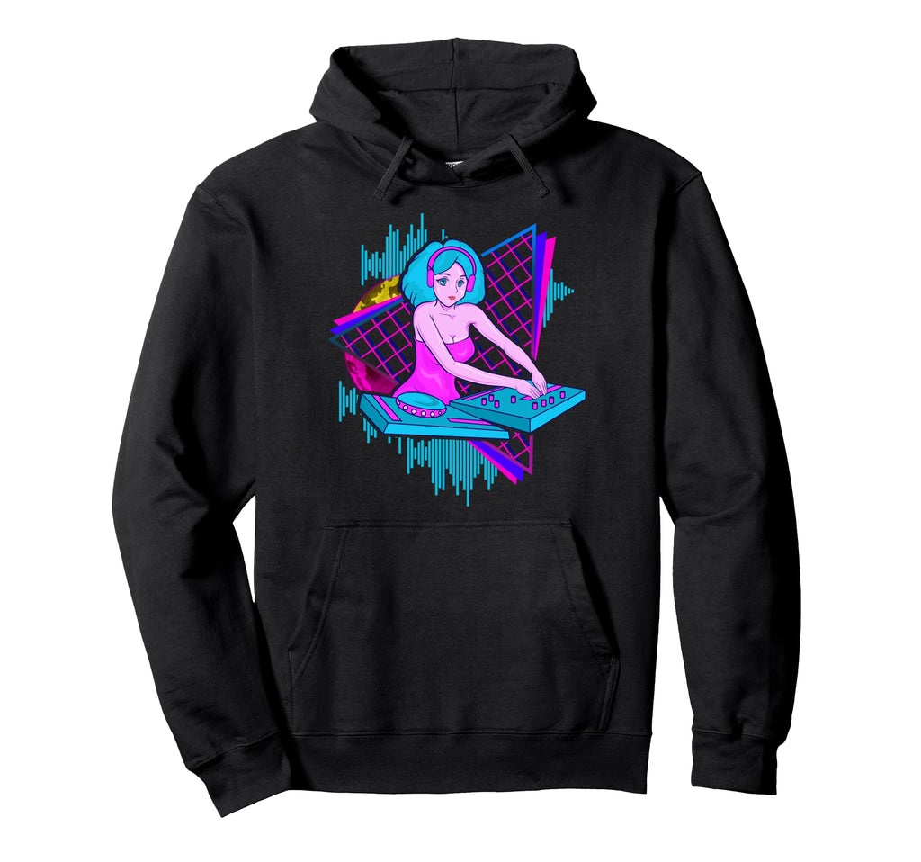 Vaporwave Dj Synthwave Music Vibes Hoodie - Custom Art Print Unisex - T-Shirt, Sweatshirt, Hoodie