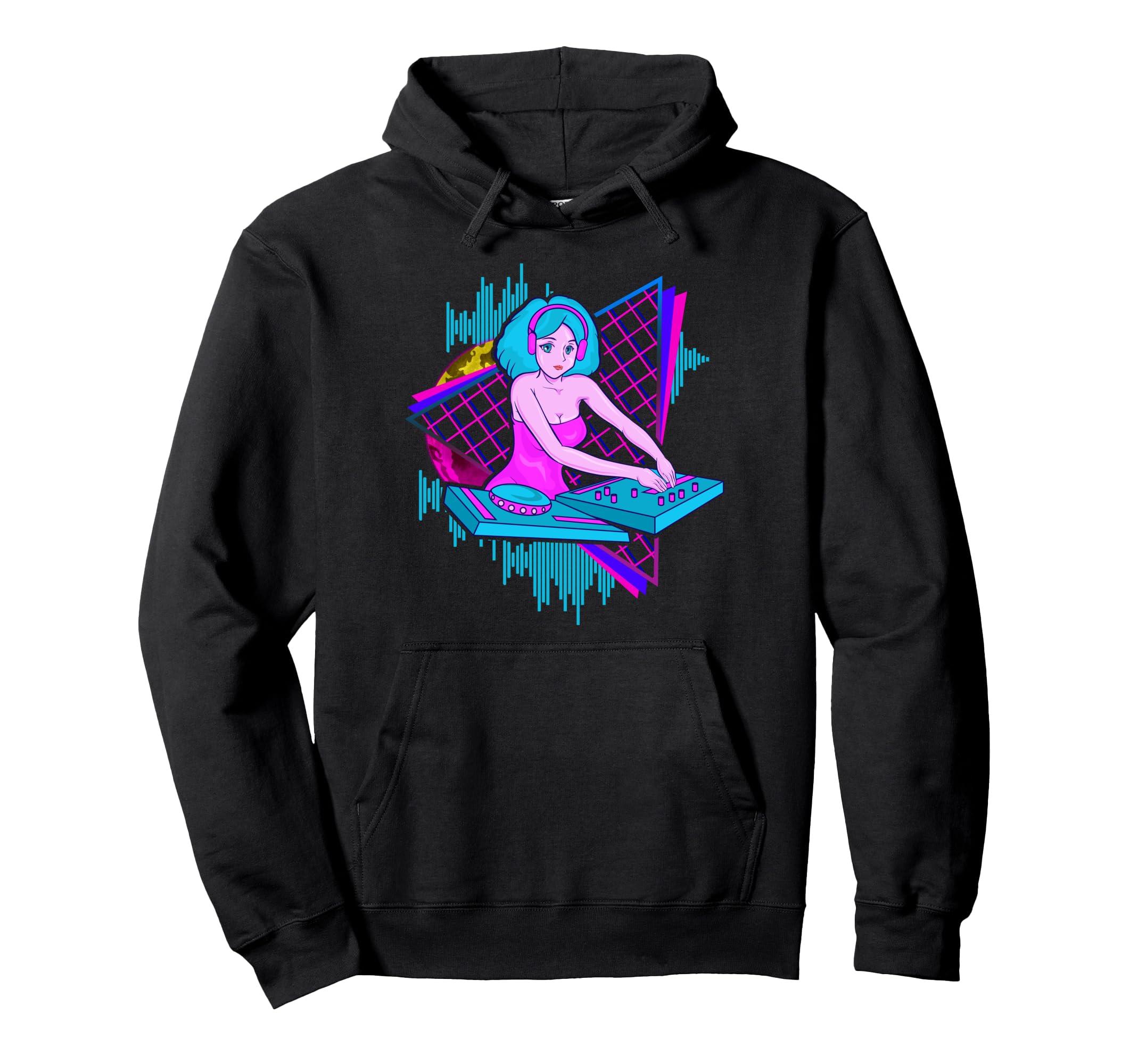 Vaporwave Dj Synthwave Music Vibes Hoodie - Custom Art Print Unisex - T-Shirt, Sweatshirt, Hoodie