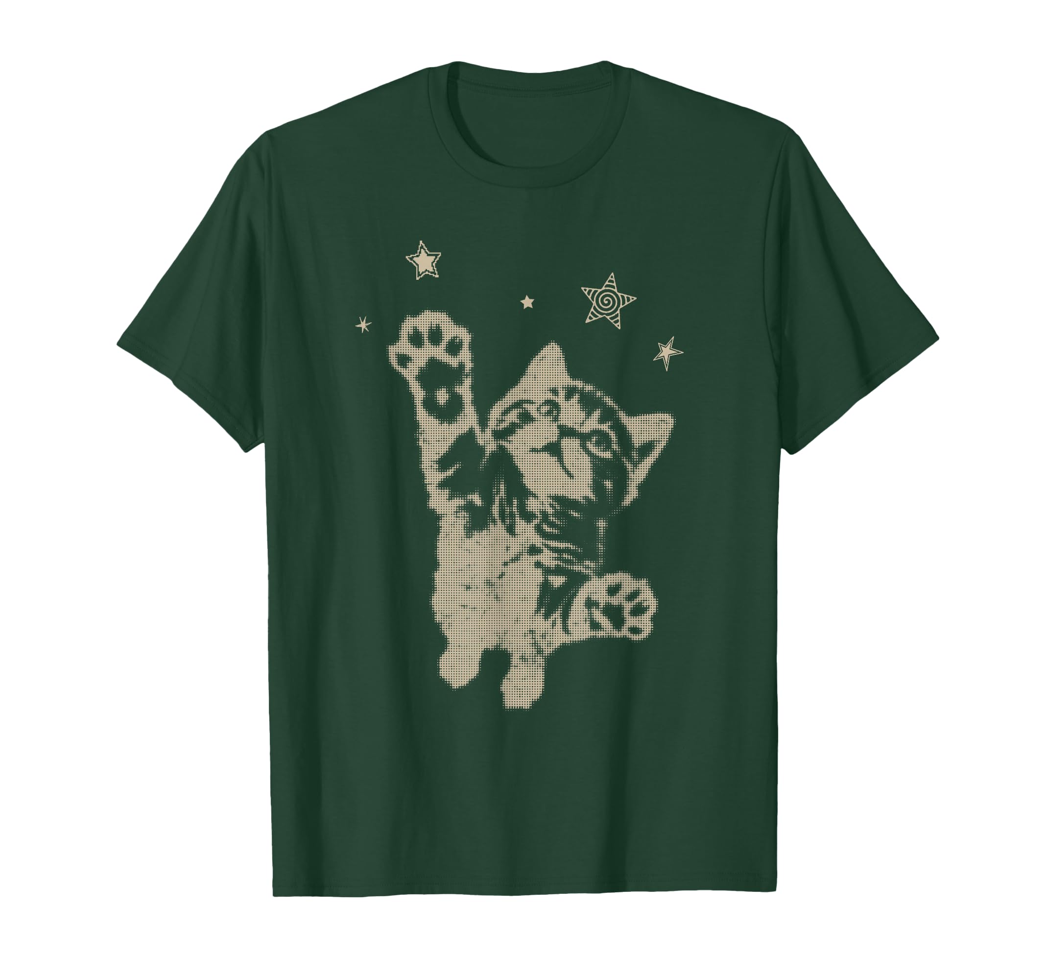 Y2K Cat Jumping Stars 90S 2000S T-Shirt - Novelty Apparel for Adults - T-Shirt, Sweatshirt, Hoodie