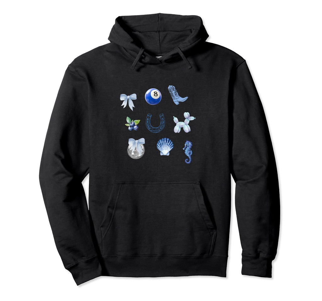 Coastal Grandma Coquette Blue Hoodie - Custom Art Print for Adults - T-Shirt, Sweatshirt, Hoodie