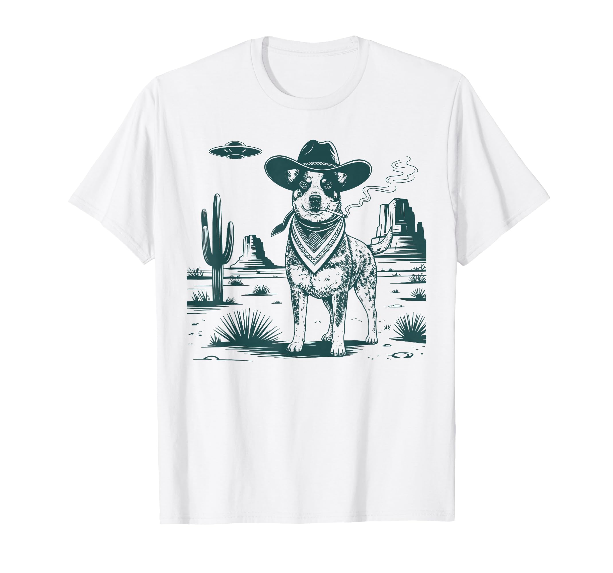 Australian Cattle Cowboys Ufo Western T-Shirt - Novelty Apparel Unisex - T-Shirt, Sweatshirt, Hoodie