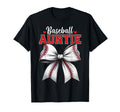 Baseball Auntie Coquette Ribbon Bow T-Shirt - Novelty Apparel for Adults - T-Shirt, Sweatshirt, Hoodie