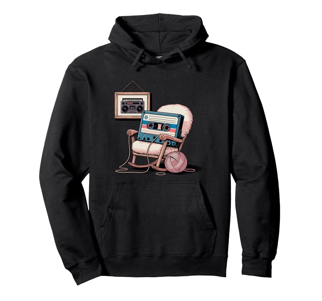 Funny Old Cassette Tape Cartoon Walker Hoodie - Fun Novelty Design Unisex - T-Shirt, Sweatshirt, Hoodie