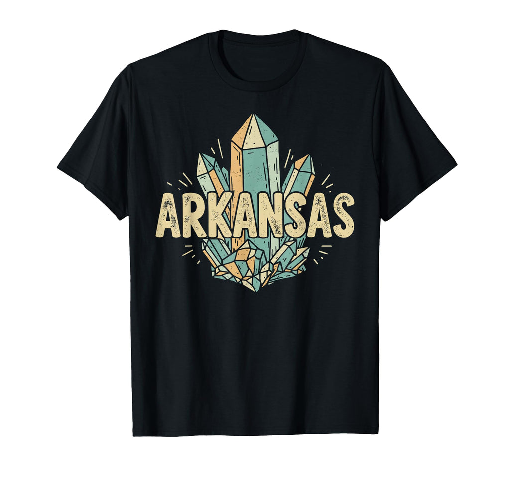 Arkansas Quartz Crystal Distressed T-Shirt - Fun Novelty Design for Adults - T-Shirt, Sweatshirt, Hoodie