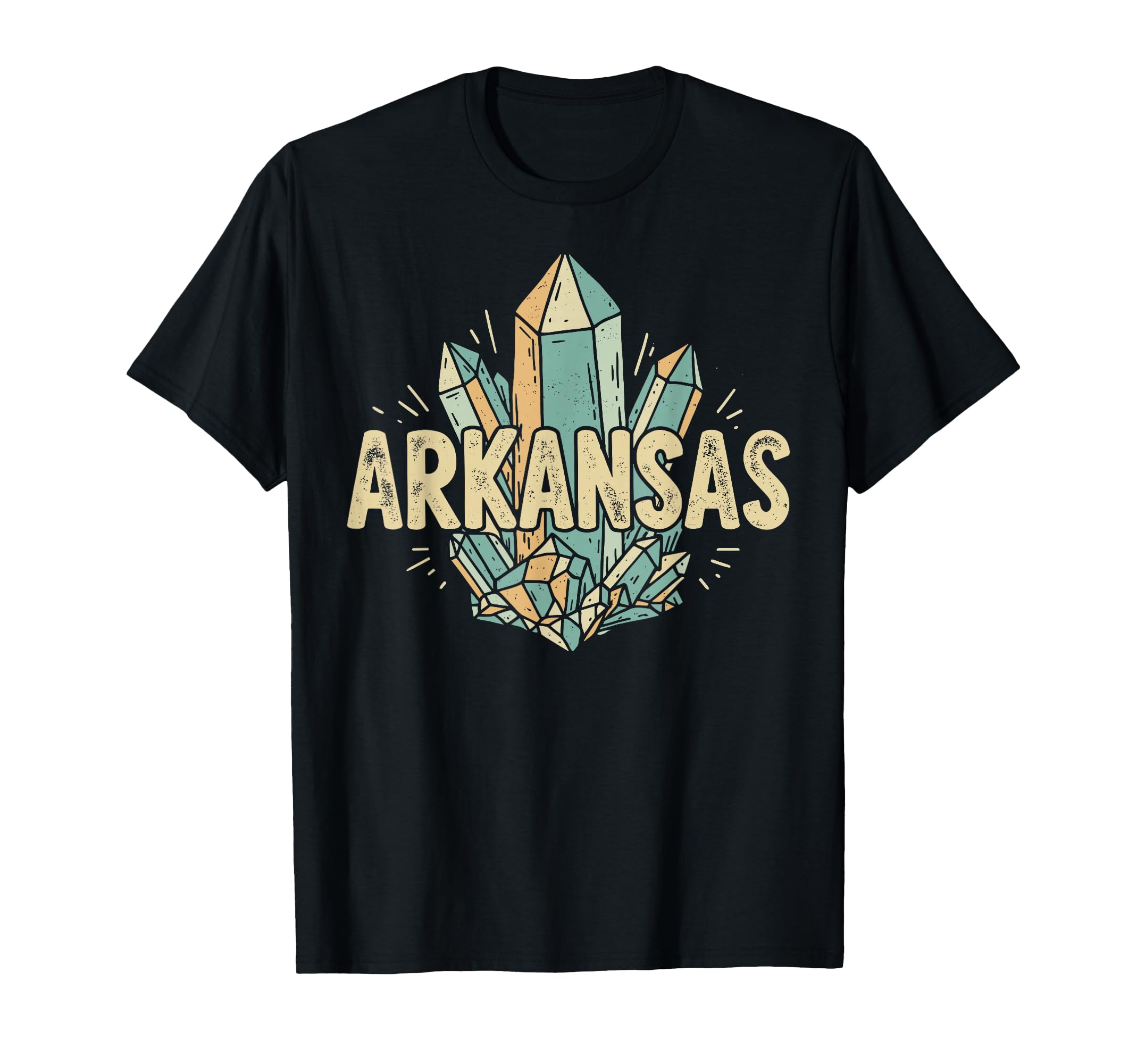 Arkansas Quartz Crystal Distressed T-Shirt - Fun Novelty Design for Adults - T-Shirt, Sweatshirt, Hoodie