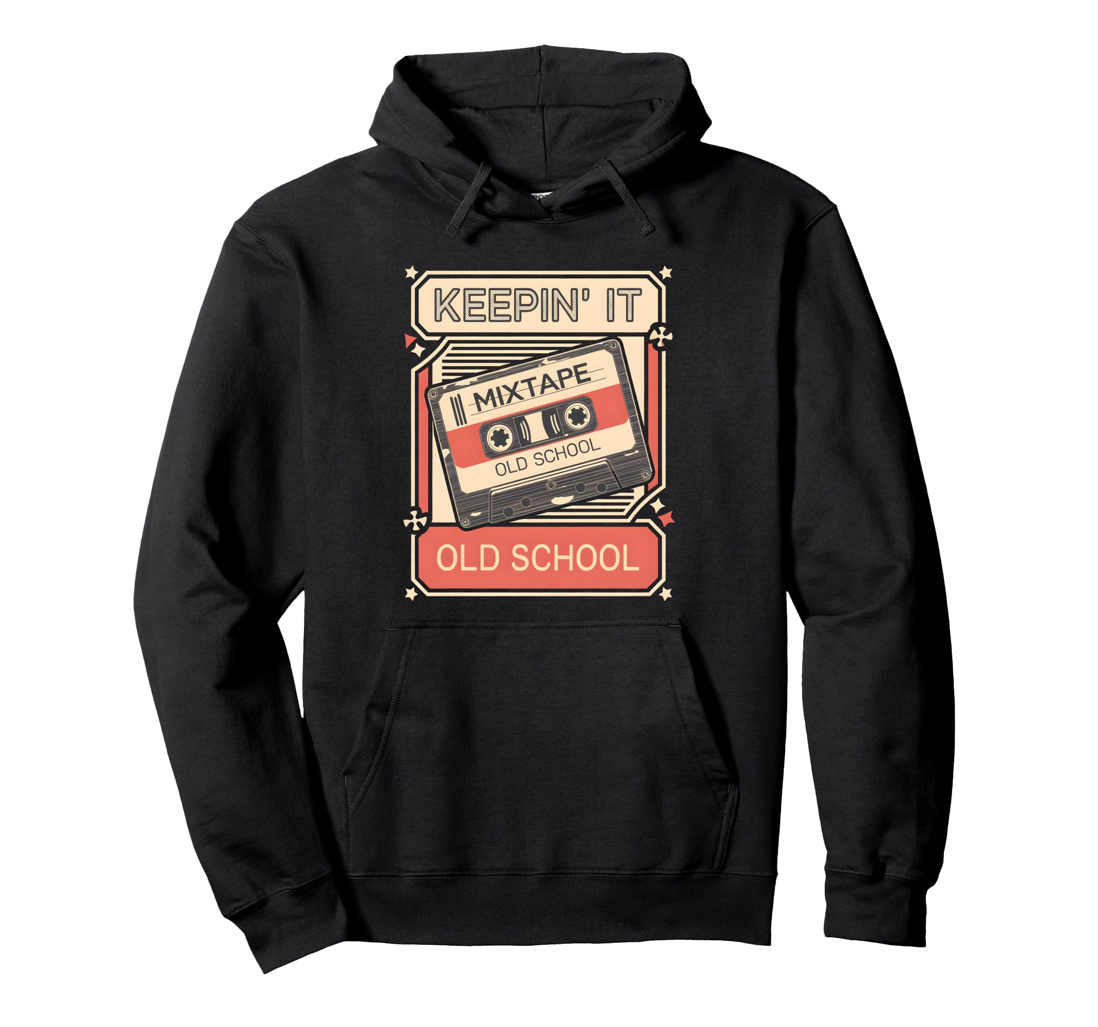 Old School Hip Hop 80S 90S Cassette Tape Hoodie - Graphic Print for Adults - T-Shirt, Sweatshirt, Hoodie