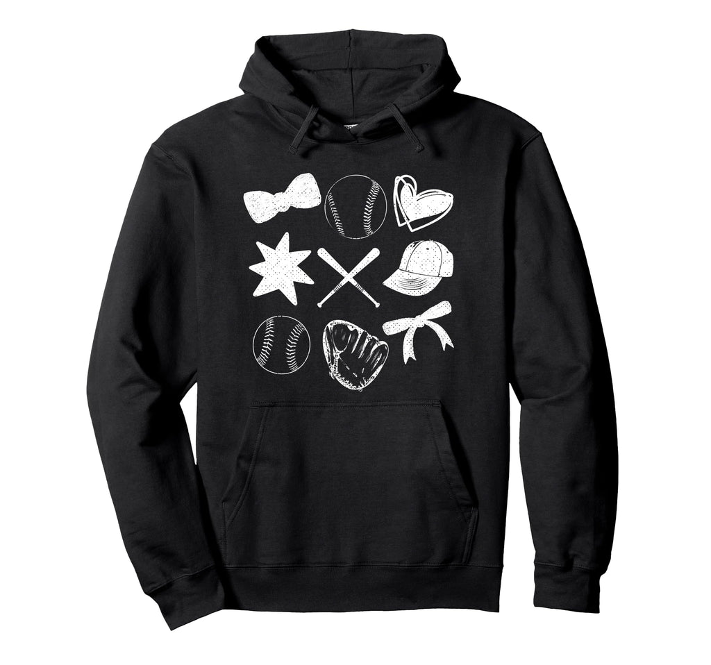 Baseball Mama Coquette Bow Hoodie - Casual Everyday Wear for Adults - T-Shirt, Sweatshirt, Hoodie