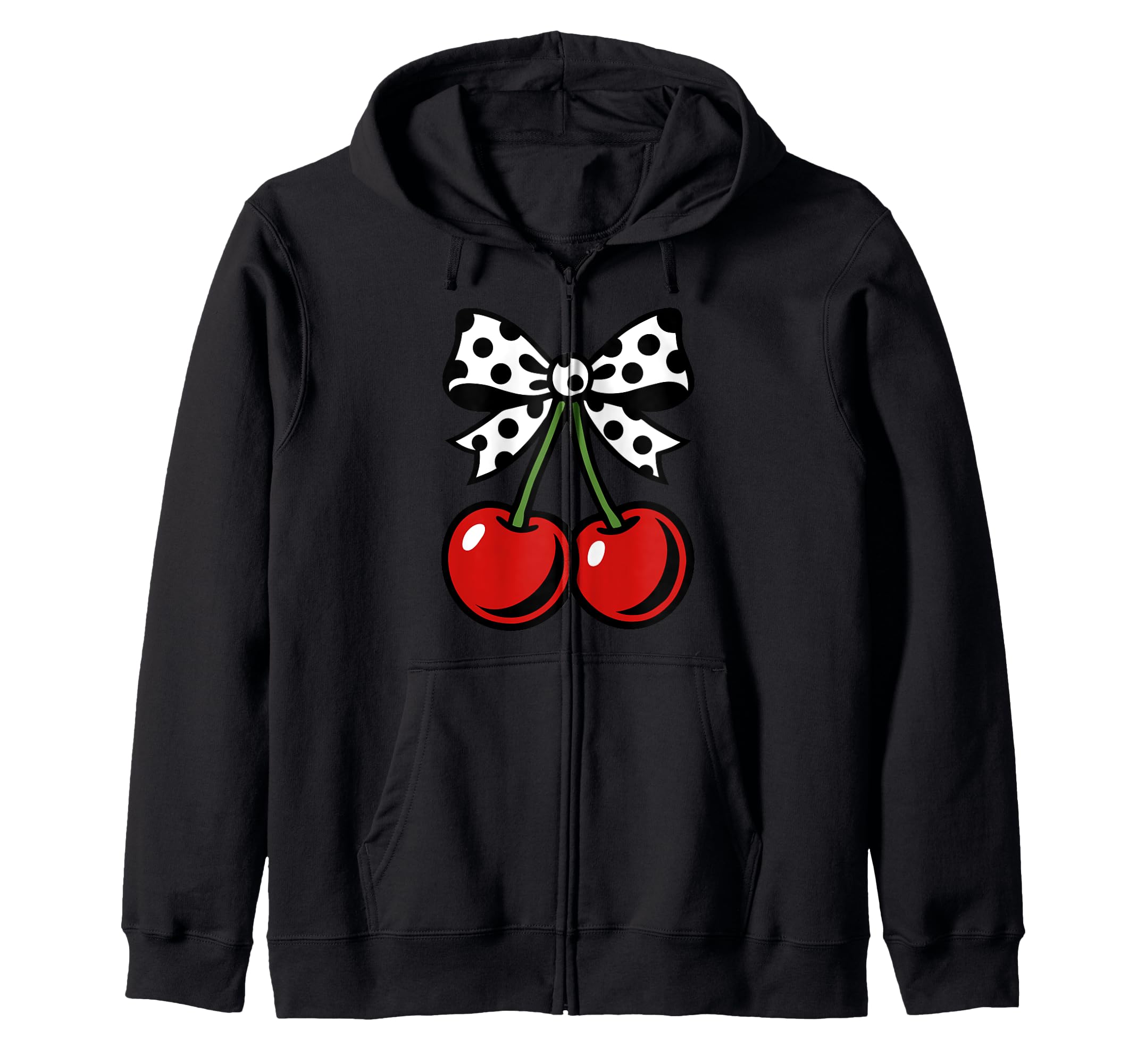 Cherry Polka Dot Bow Y2K Coquette Hoodie - Aesthetic Graphic Men Women - T-Shirt, Sweatshirt, Hoodie