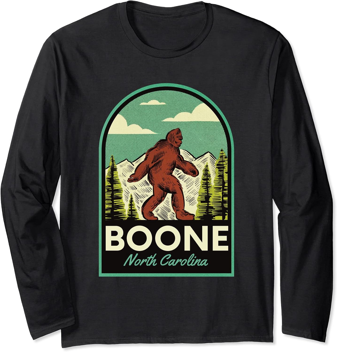 Boone NC Vintage Bigfoot Merch - Adult & Kids T-Shirts, Sweatshirts & Hoodies apparel design preview 1