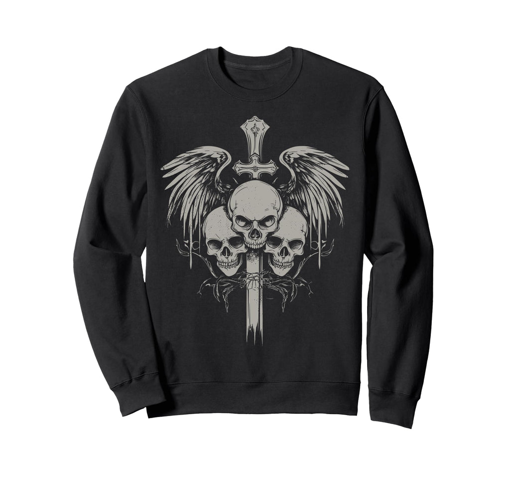 Skull Cross Y2K Grunge Aesthetic Sweatshirt - Custom Art Print Men Women - T-Shirt, Sweatshirt, Hoodie