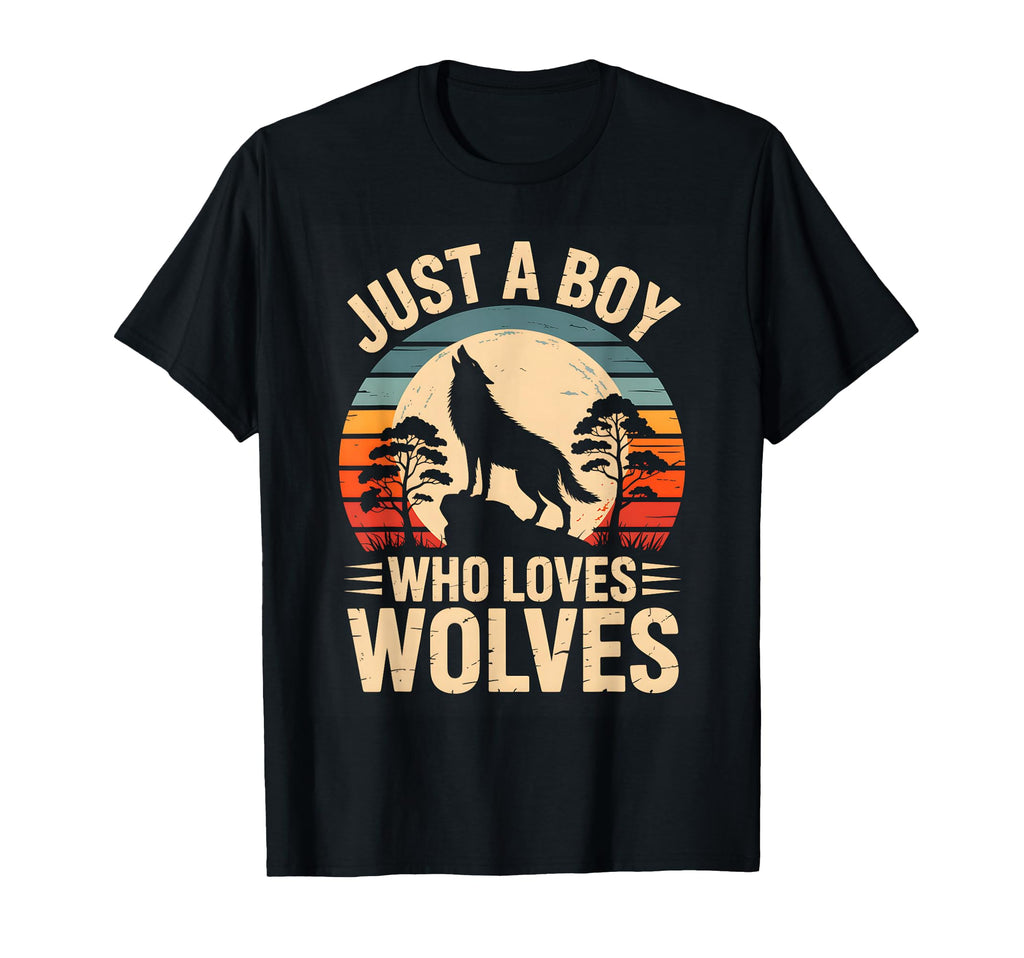 Just Who Loves Wolves Howling Sunset T-Shirt - Fun Novelty Design Men Women - T-Shirt, Sweatshirt, Hoodie