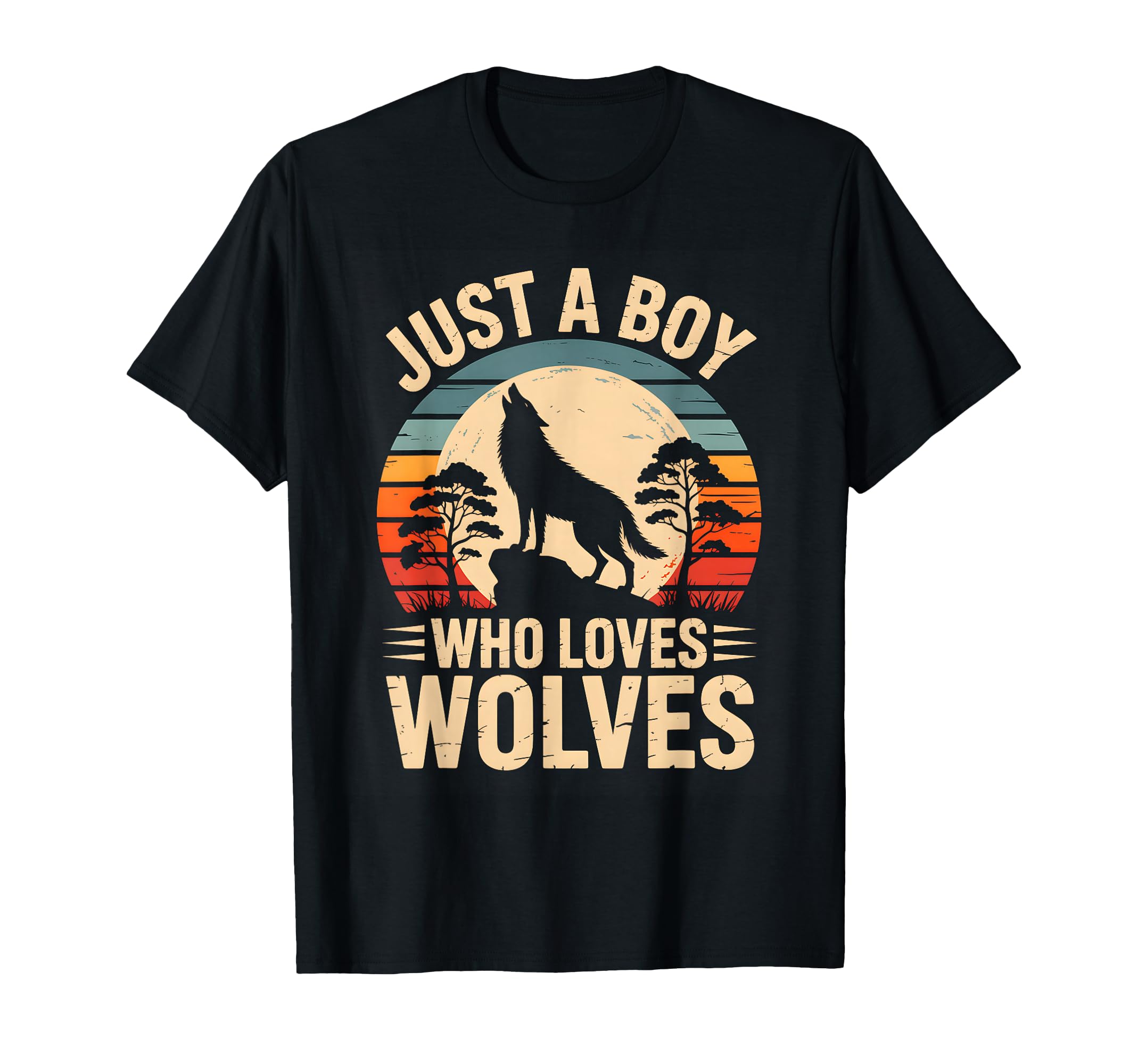 Just Who Loves Wolves Howling Sunset T-Shirt - Fun Novelty Design Men Women - T-Shirt, Sweatshirt, Hoodie