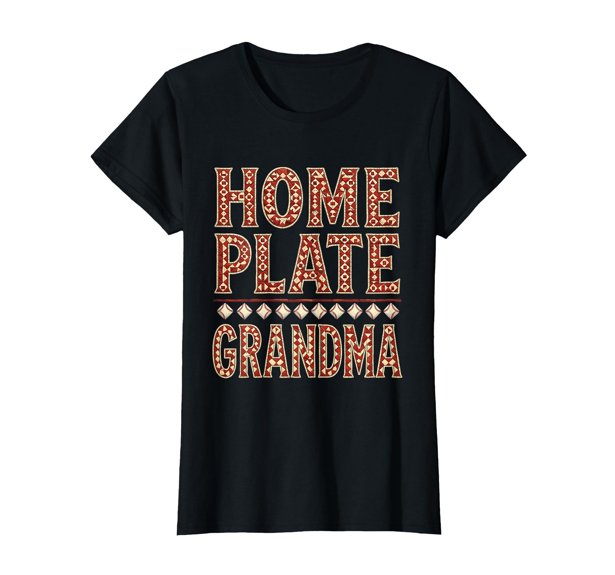 Home Plate Grandma Baseball Fan T-Shirt - Custom Art Print Unisex - T-Shirt, Sweatshirt, Hoodie
