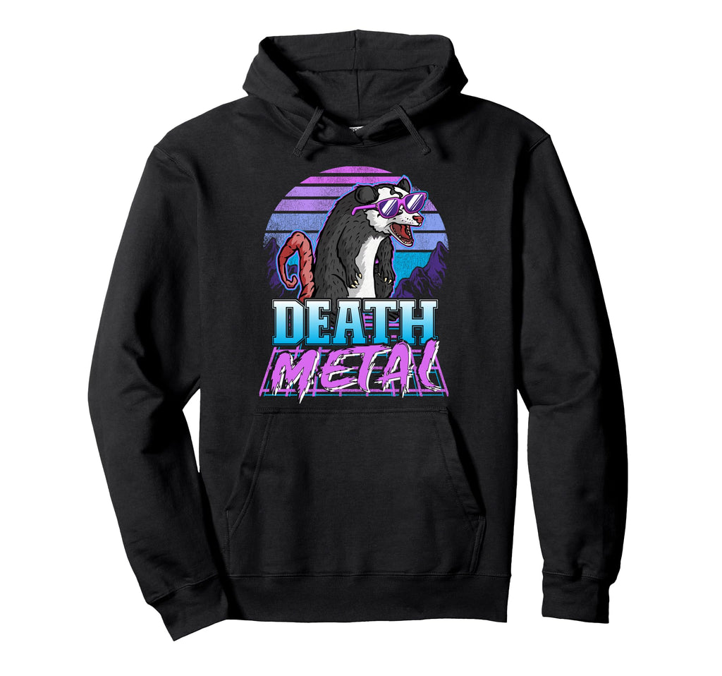 Retrowave Pastel Opossum 90S Synthwave Hoodie - Graphic Print Men Women - T-Shirt, Sweatshirt, Hoodie