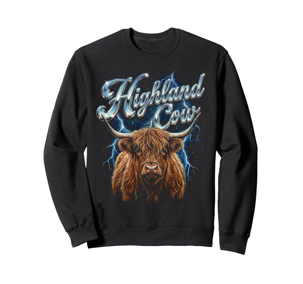 Highland Cow 90S Funny Highland Sweatshirt - Minimalist Print for Adults - T-Shirt, Sweatshirt, Hoodie