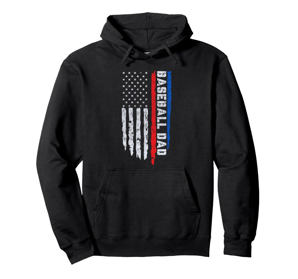 Baseball Us Flag Baseball Dad Player Coach Hoodie - Minimalist Print Unisex - T-Shirt, Sweatshirt, Hoodie