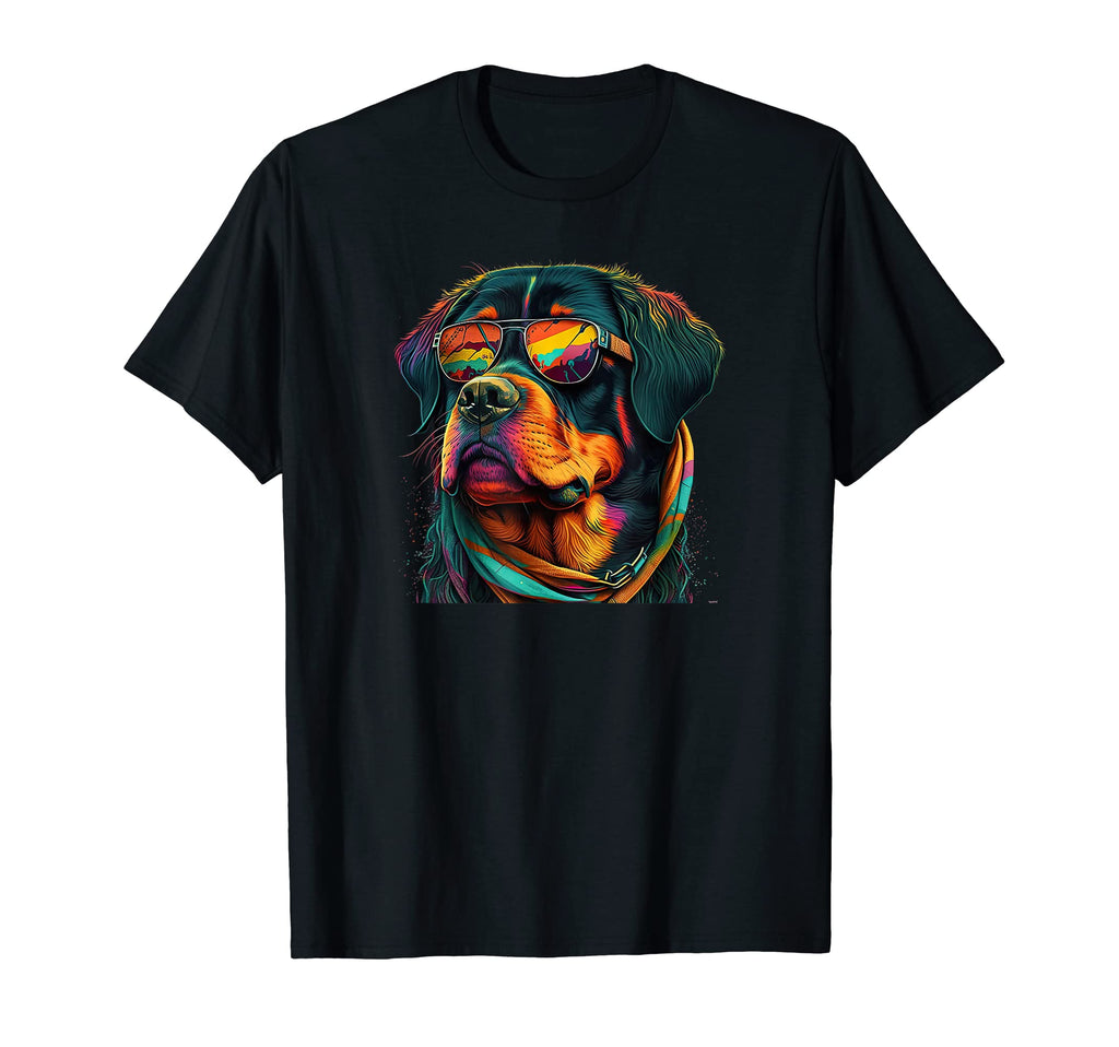 Funny Rottweiler Rottweiler Hippie T-Shirt - Aesthetic Graphic for Adults - T-Shirt, Sweatshirt, Hoodie