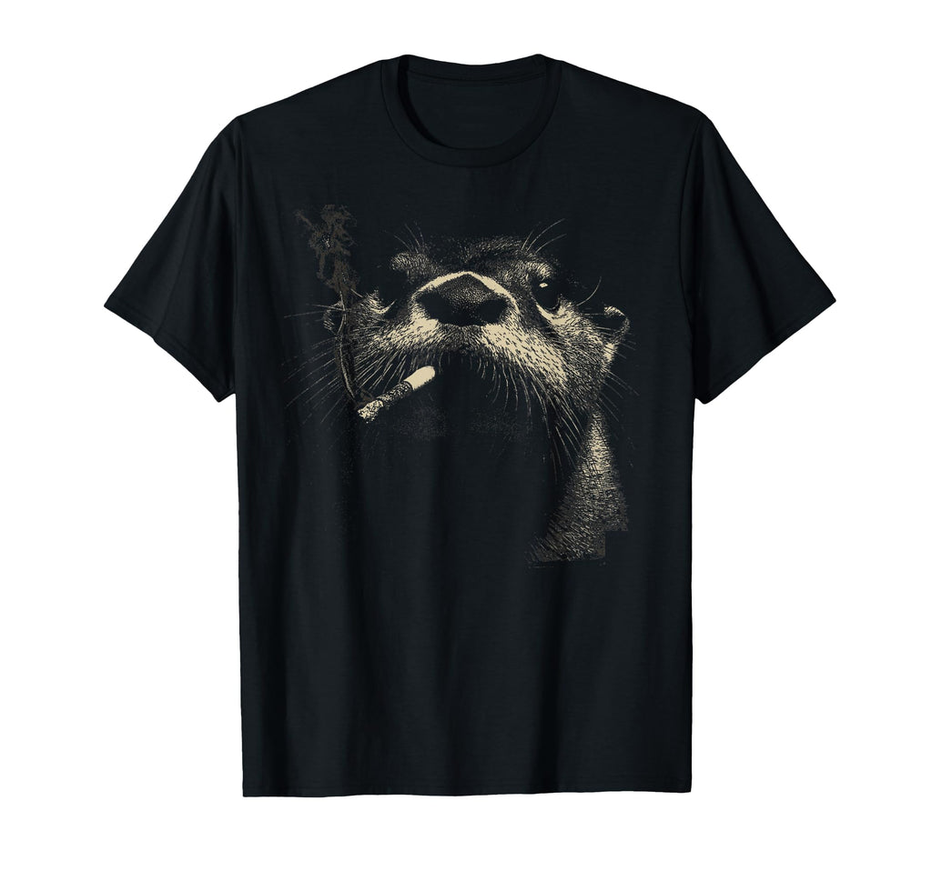 Naughty Otter Smoking Cigarette Meme T-Shirt - Trendy Graphic for Adults - T-Shirt, Sweatshirt, Hoodie
