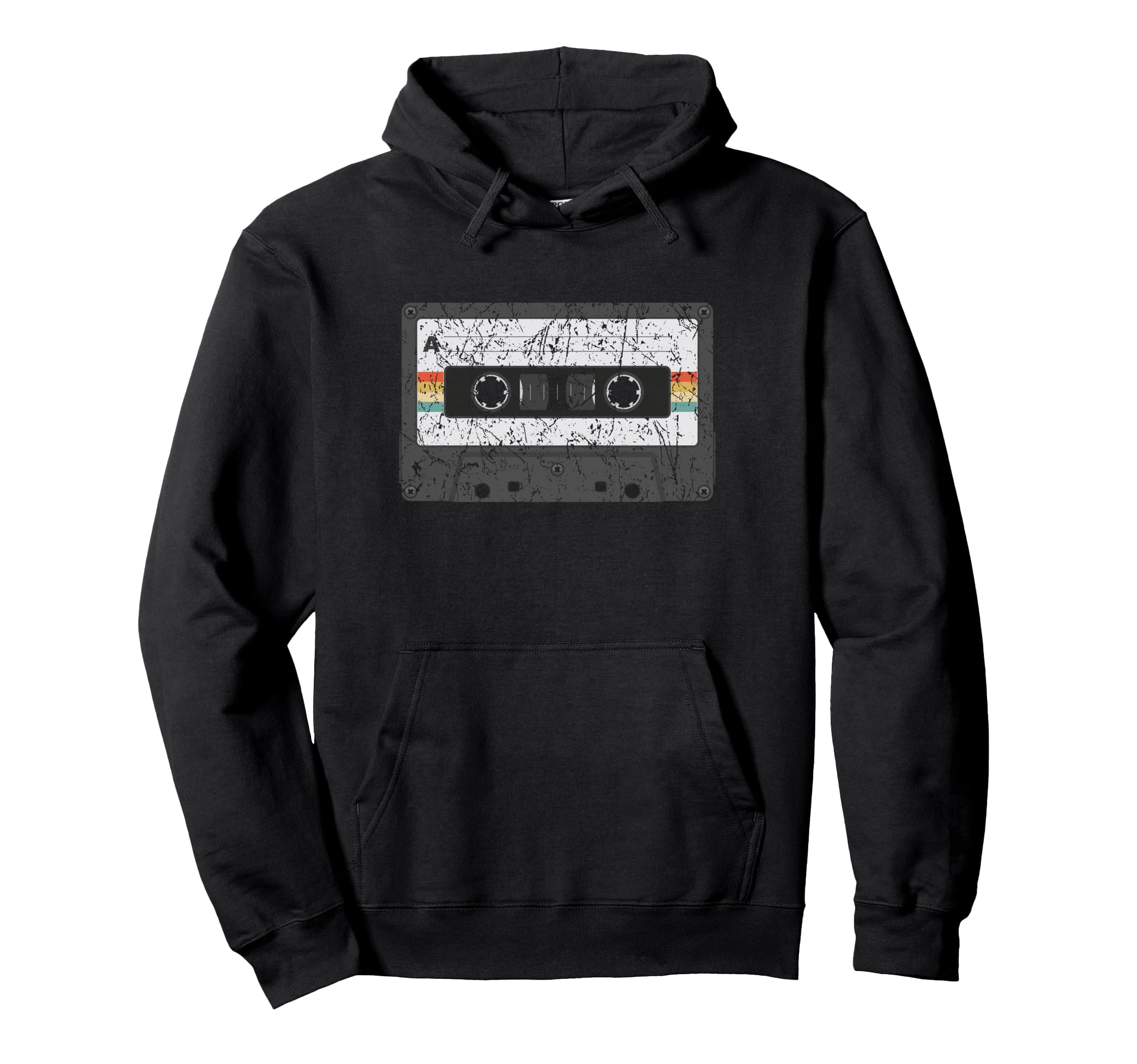 70S 80S 90S Cassette Tape Illustration Hoodie - Novelty Apparel for Adults - T-Shirt, Sweatshirt, Hoodie