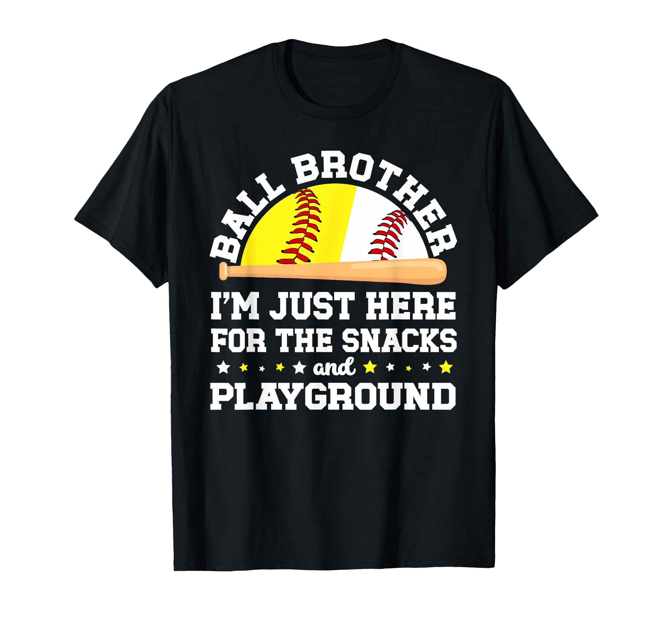Ball Brother Funny Softball Baseball T-Shirt - Custom Art Print Unisex - T-Shirt, Sweatshirt, Hoodie