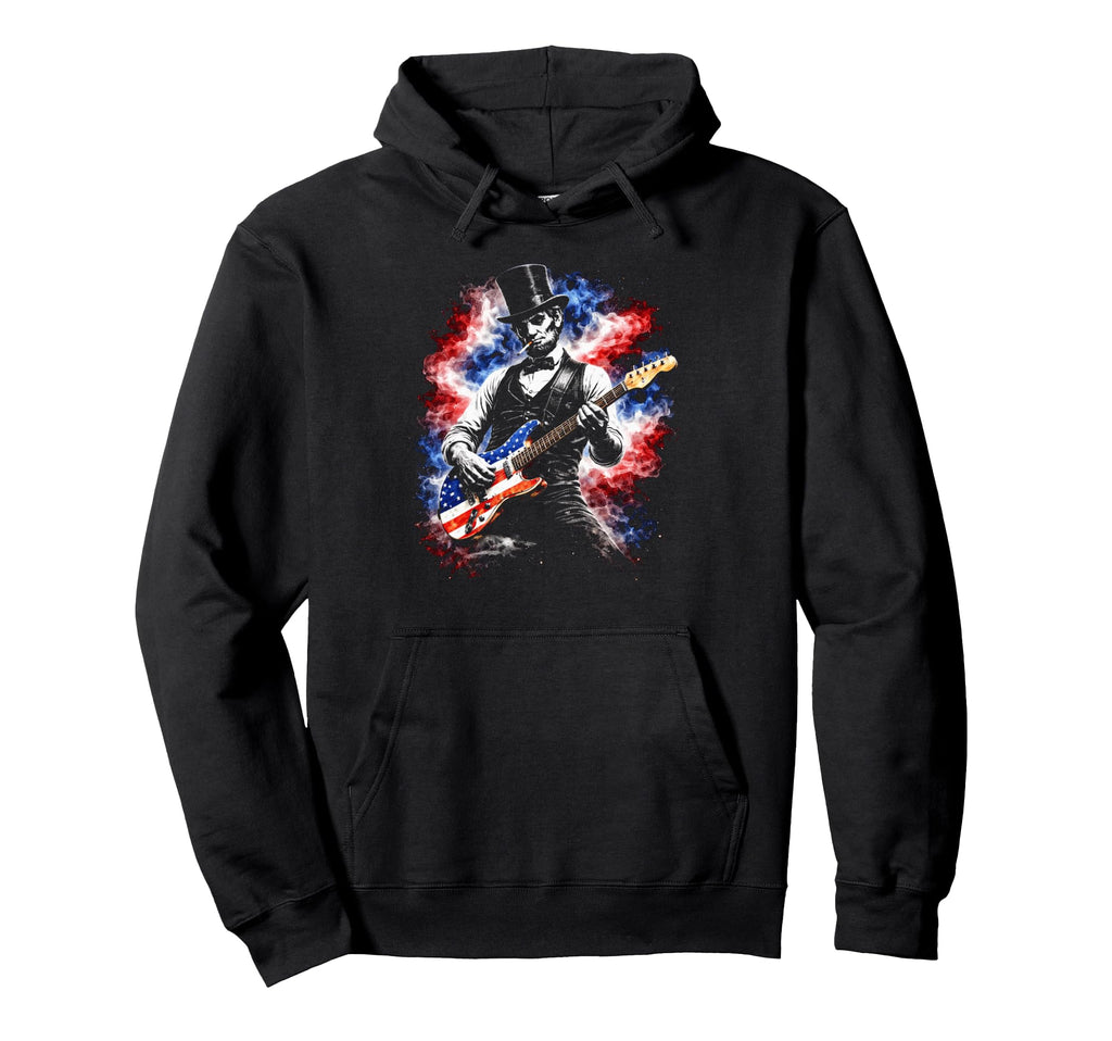 Abe Lincoln Abraham Playing Guitar 4Th Hoodie - Minimalist Print Unisex - T-Shirt, Sweatshirt, Hoodie