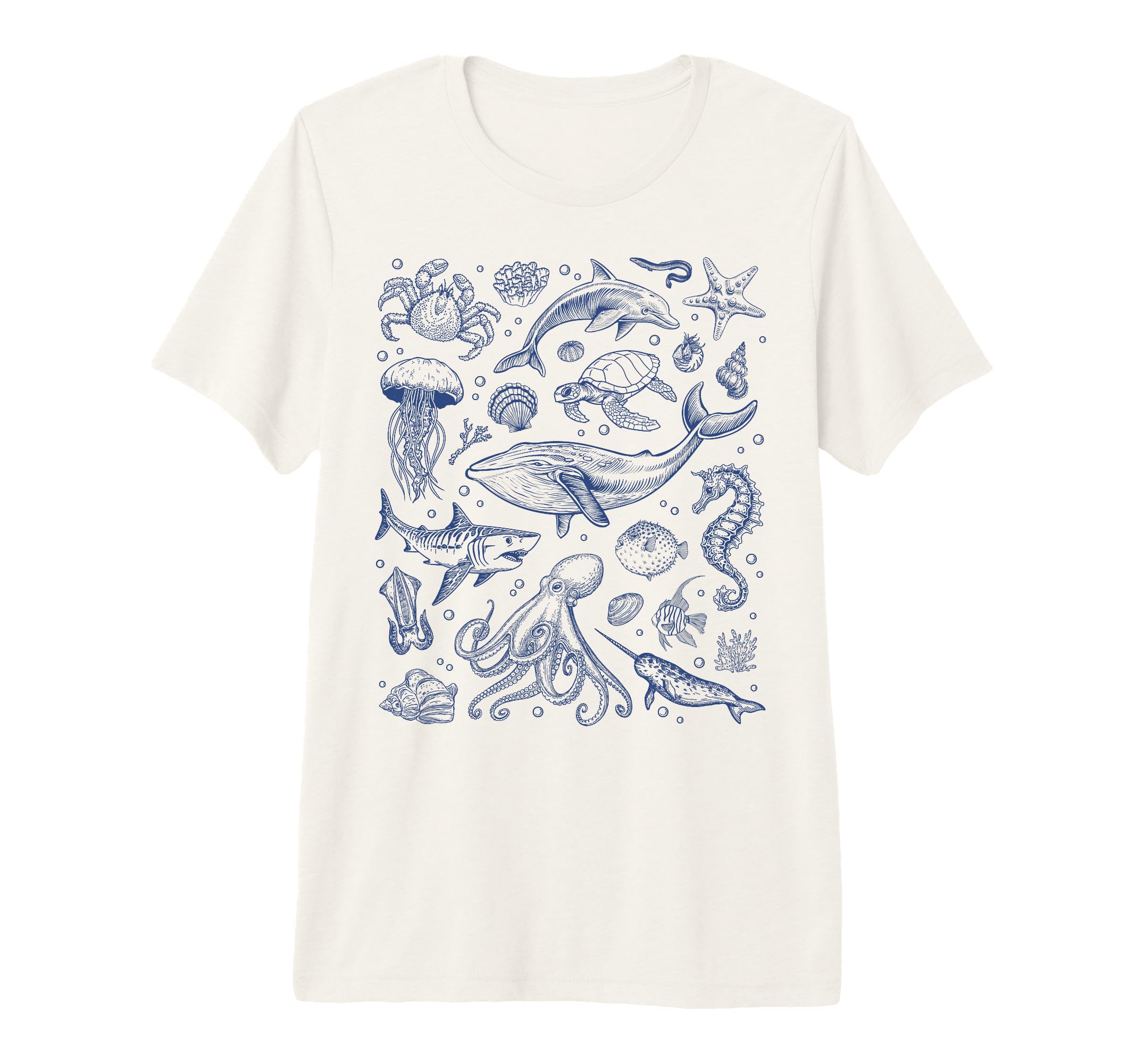Ocean Life Sea Aesthetic Dolphin Beach T-Shirt - Custom Art Print Unisex - T-Shirt, Sweatshirt, Hoodie