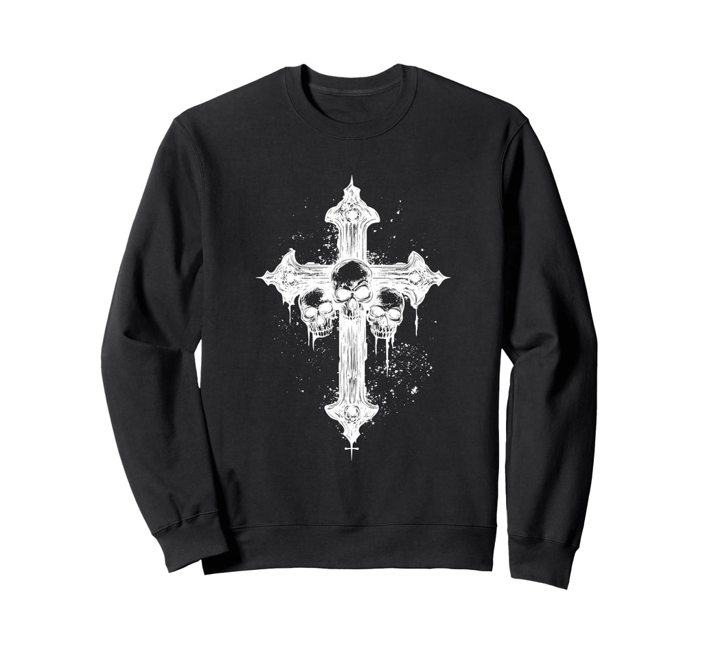 Y2K Goth Alt Grunge Cross Gothic Sweatshirt - Minimalist Print Unisex - T-Shirt, Sweatshirt, Hoodie