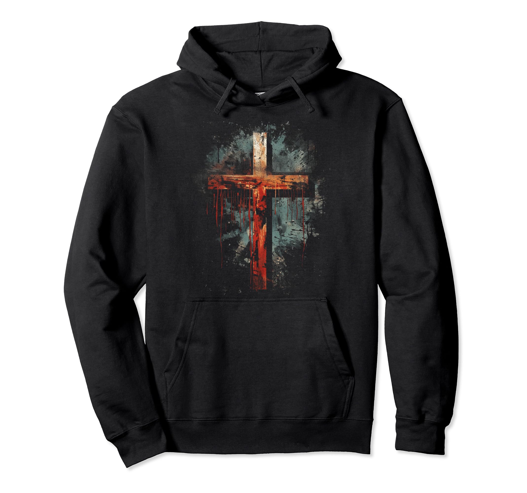 Cross Distressed 90S Goth Grunge Vibes Hoodie - Trendy Graphic for Adults - T-Shirt, Sweatshirt, Hoodie