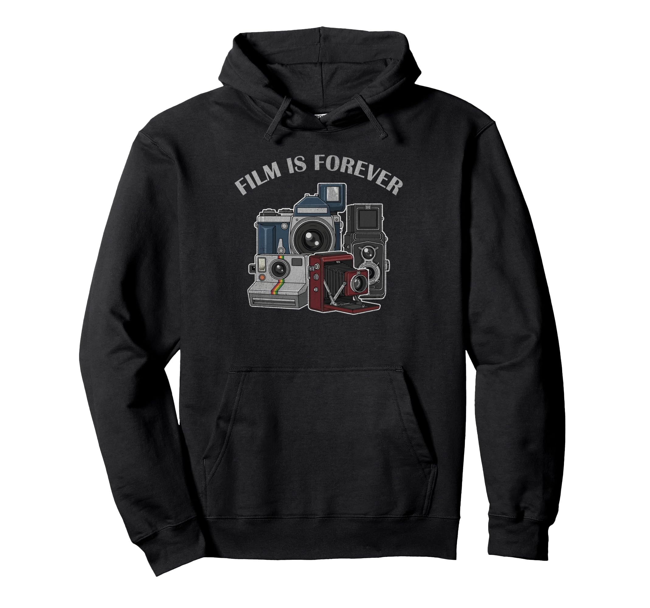 Film Is Forever Old School Camera Hoodie - Custom Art Print for Adults - T-Shirt, Sweatshirt, Hoodie