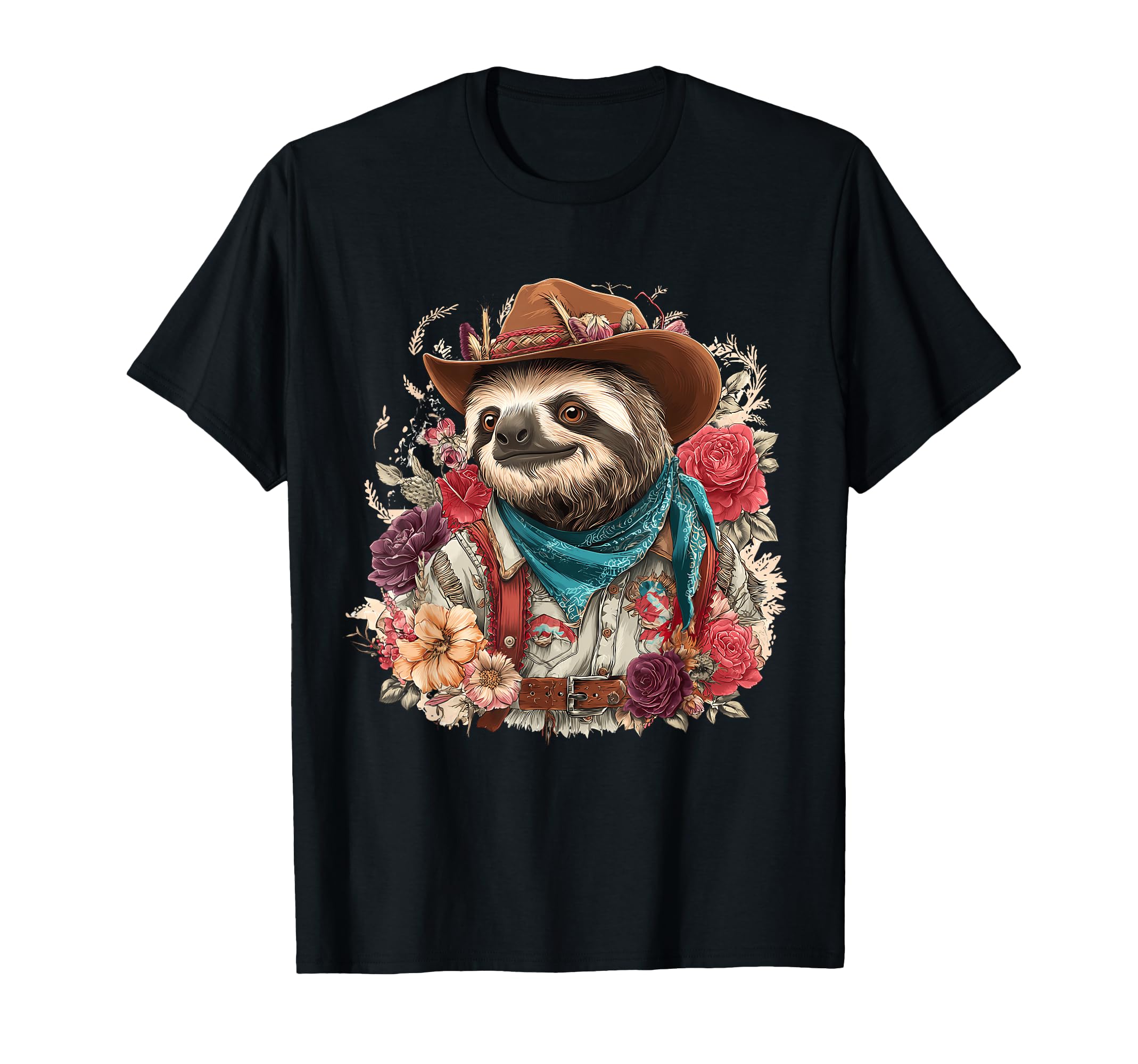Country Cowboy Sloth Rodeo Cowgirl T-Shirt - Custom Art Print for Adults - T-Shirt, Sweatshirt, Hoodie