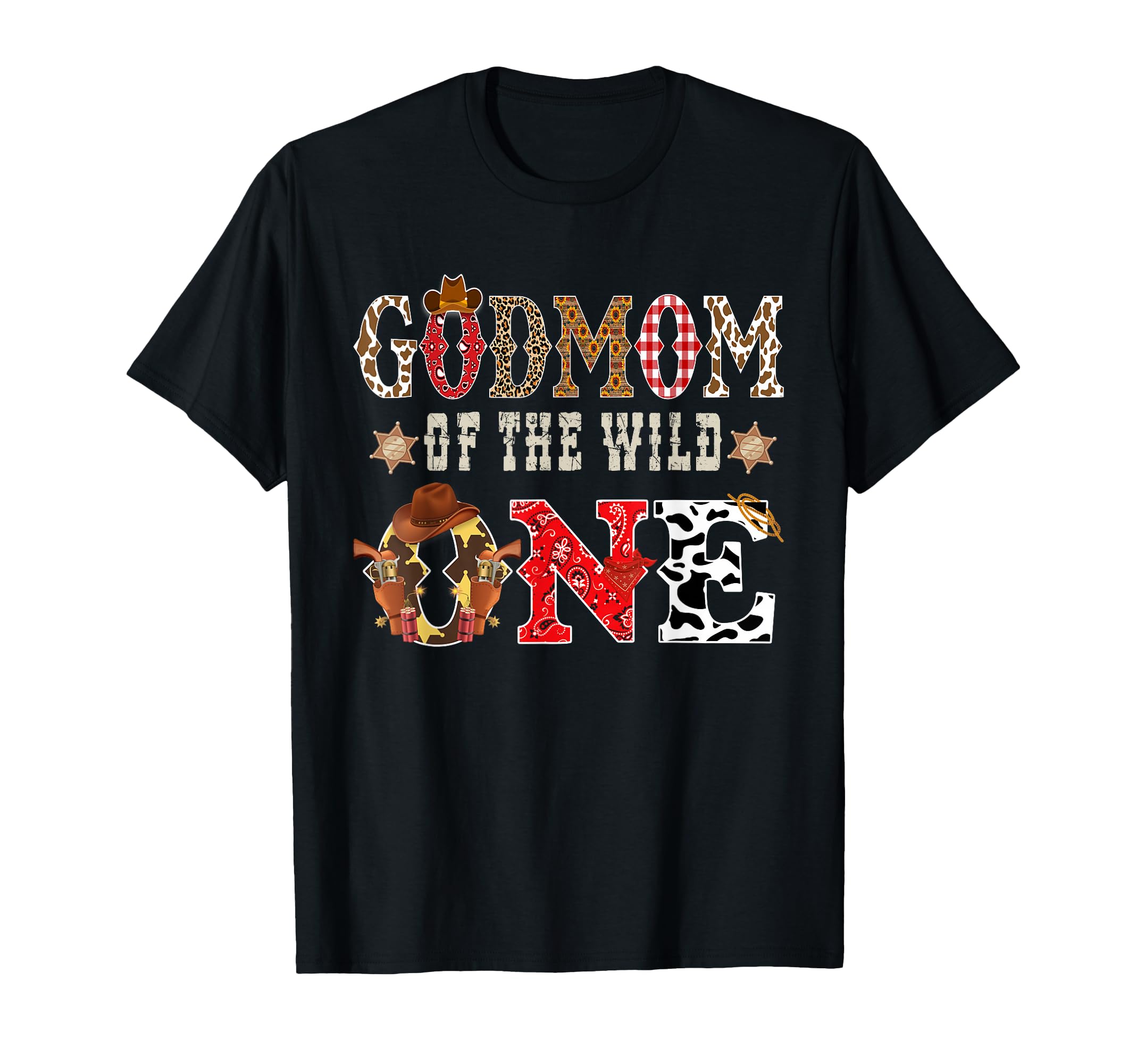 Godmom Wild One Cowboy Western Rodeo T-Shirt - Casual Everyday Wear Unisex - T-Shirt, Sweatshirt, Hoodie