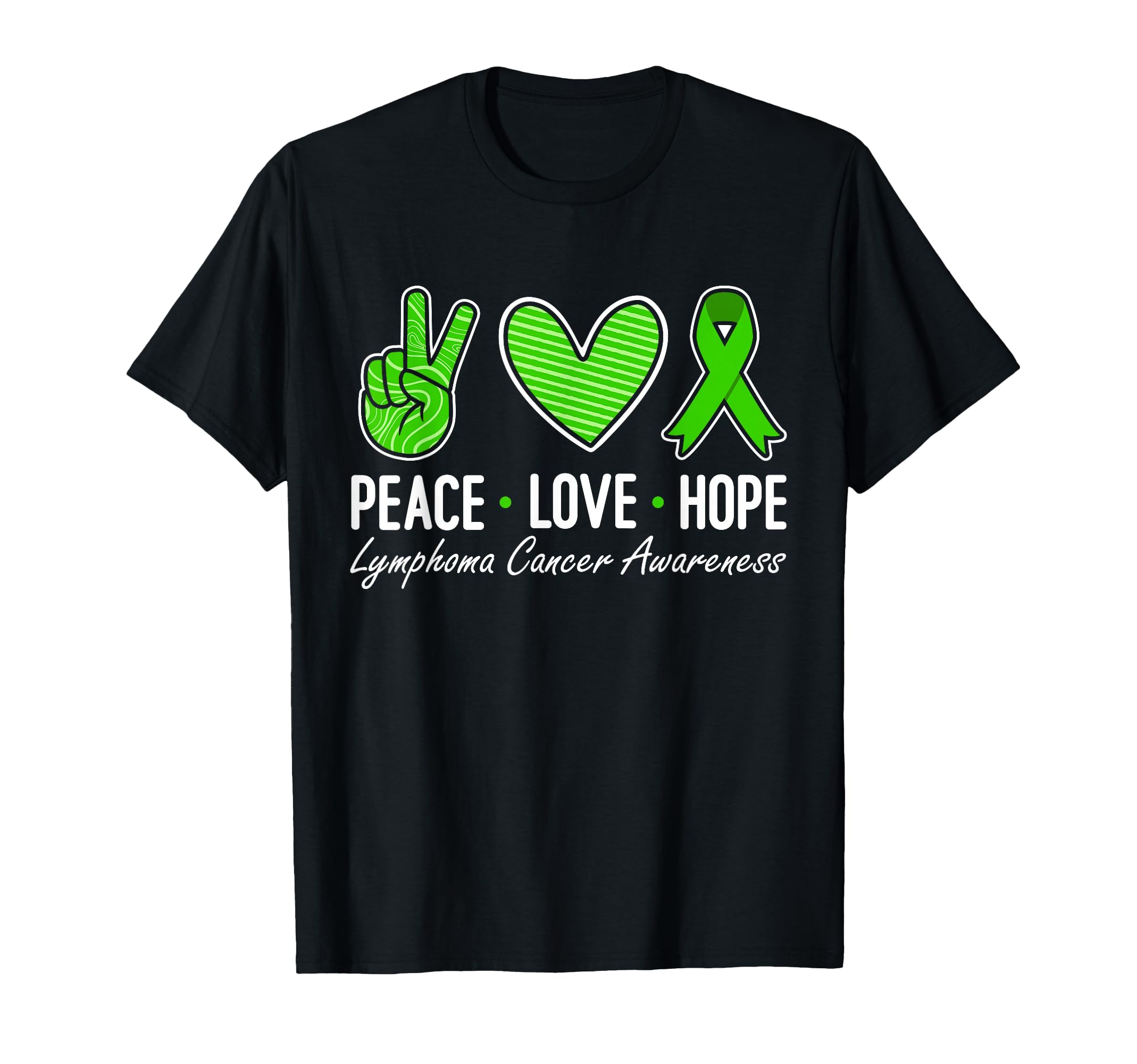 Lymphoma Cancer Awareness Green Ribbon T-Shirt - Trendy Graphic for Adults - T-Shirt, Sweatshirt, Hoodie