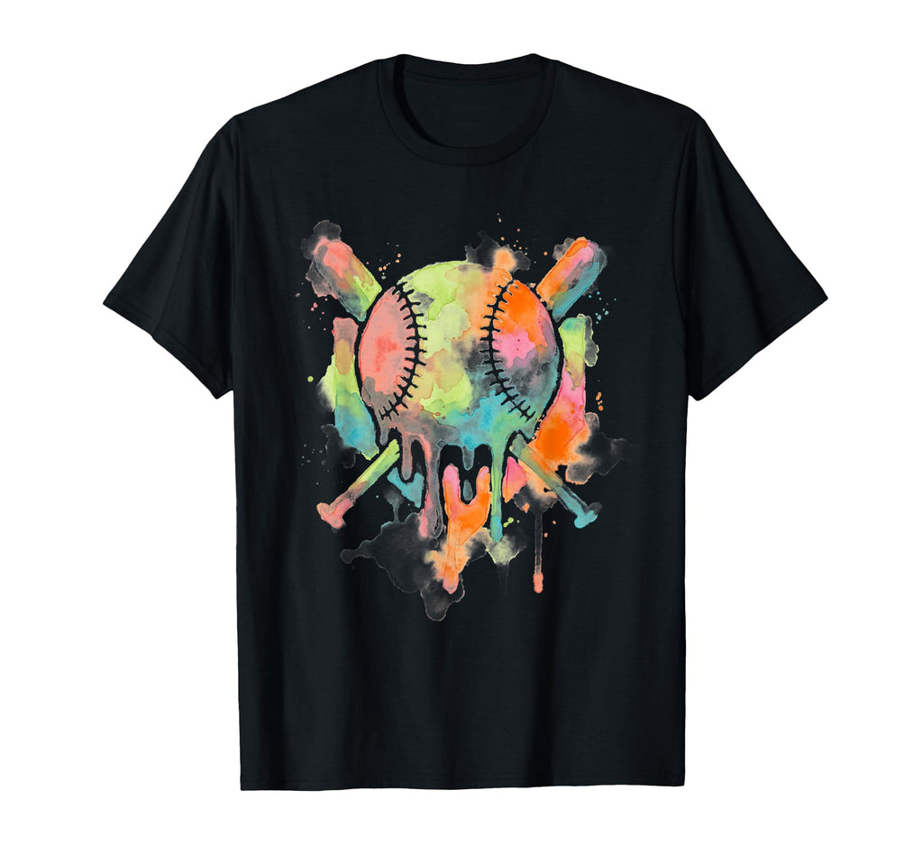 Baseball Drip Ice Cream Dripping Baseball T-Shirt - Graphic Print Men Women - T-Shirt, Sweatshirt, Hoodie