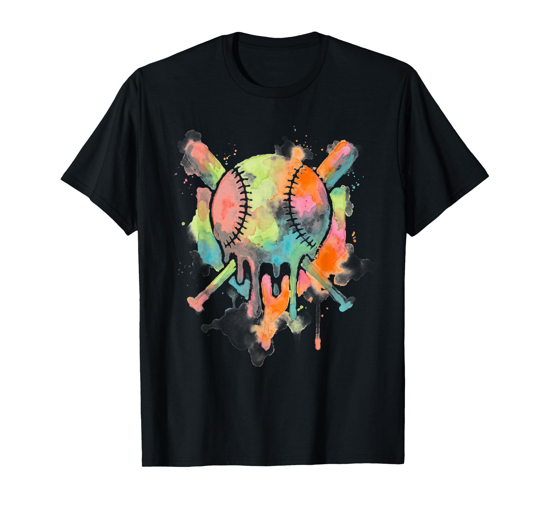 Baseball Drip Ice Cream Dripping Baseball T-Shirt - Graphic Print Men Women - T-Shirt, Sweatshirt, Hoodie