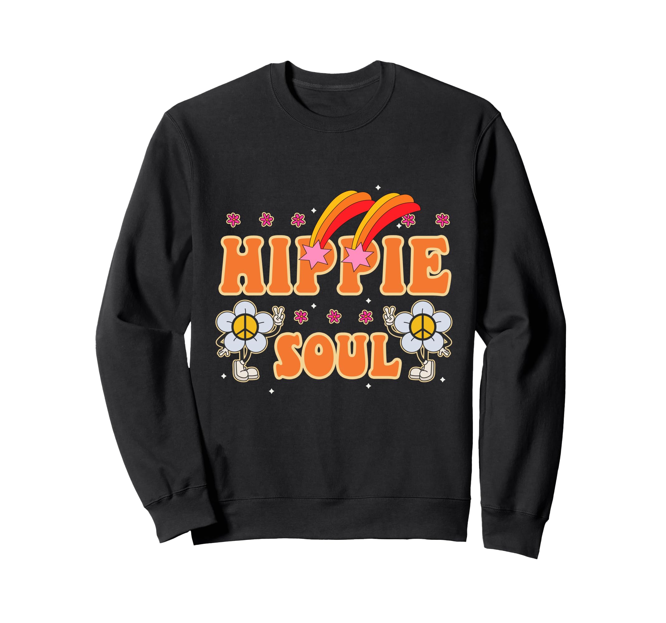 Groovy Hippie Music Peace Love 70S Sweatshirt - Minimalist Print Unisex - T-Shirt, Sweatshirt, Hoodie