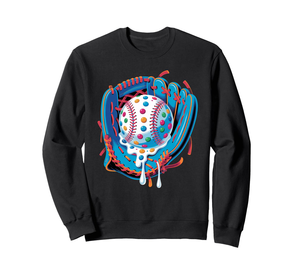 Candy Drip Baseball Glove Sweatshirt - Casual Everyday Wear Men Women - T-Shirt, Sweatshirt, Hoodie