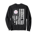 Baseball Dad Usa American Flag Sweatshirt - Custom Art Print for Adults - T-Shirt, Sweatshirt, Hoodie
