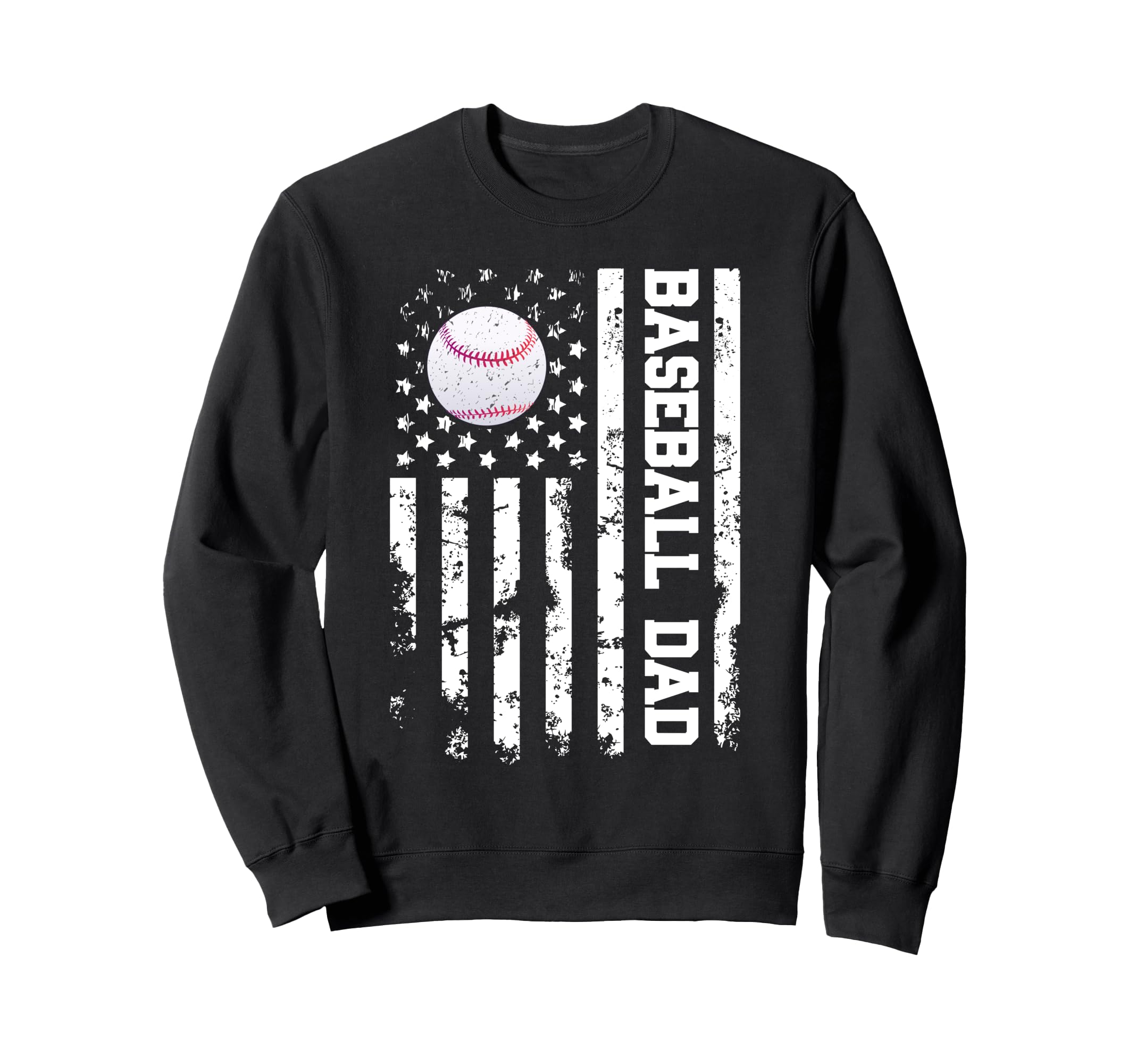Baseball Dad Usa American Flag Sweatshirt - Custom Art Print for Adults - T-Shirt, Sweatshirt, Hoodie