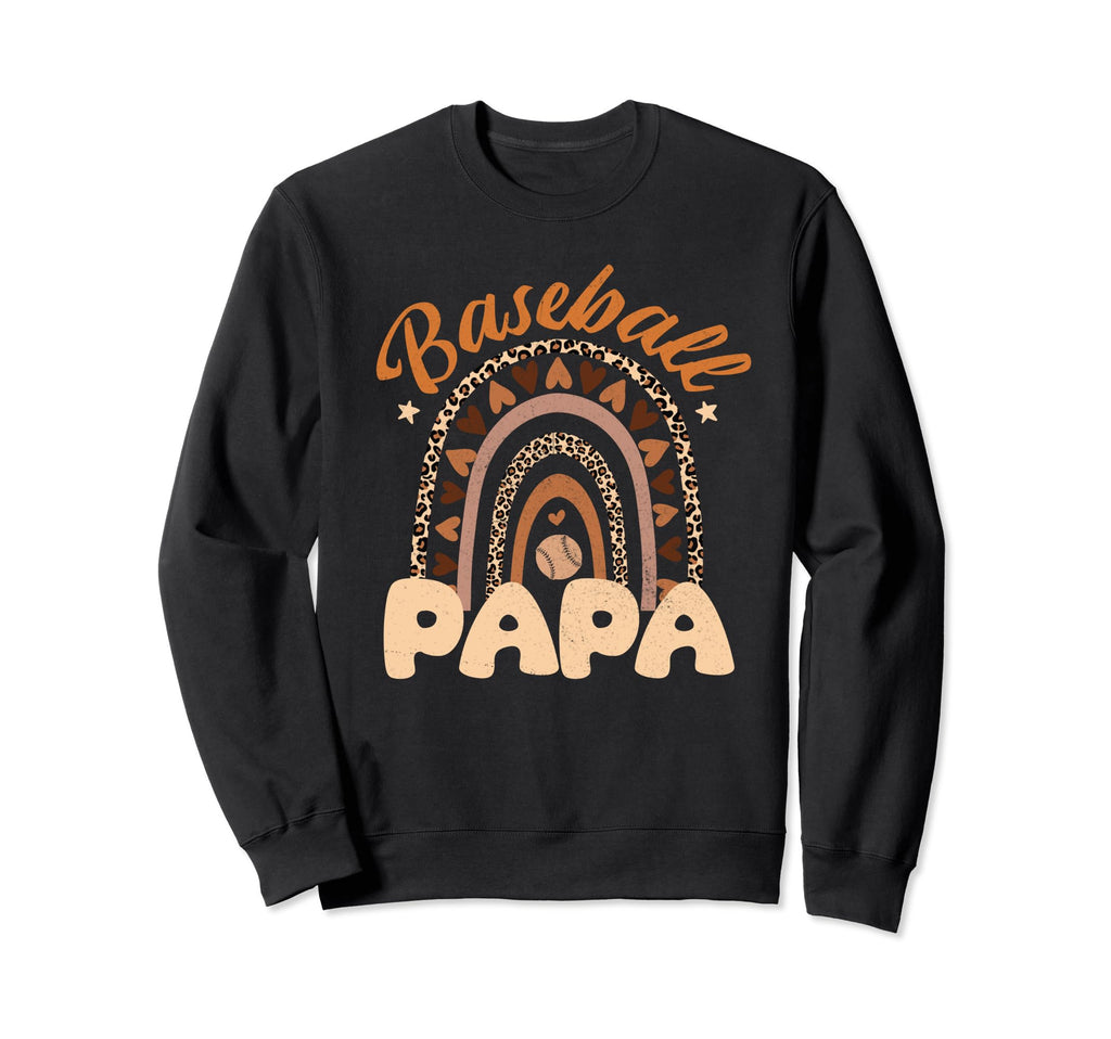Baseball Papa Leopard Game Day Sweatshirt - Novelty Apparel Men Women - T-Shirt, Sweatshirt, Hoodie