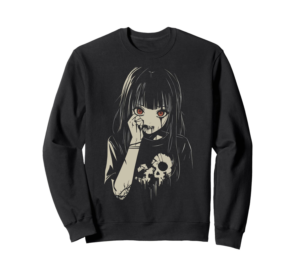 Anime Horror Aesthetic Soft Sweatshirt - Casual Everyday Wear Unisex - T-Shirt, Sweatshirt, Hoodie