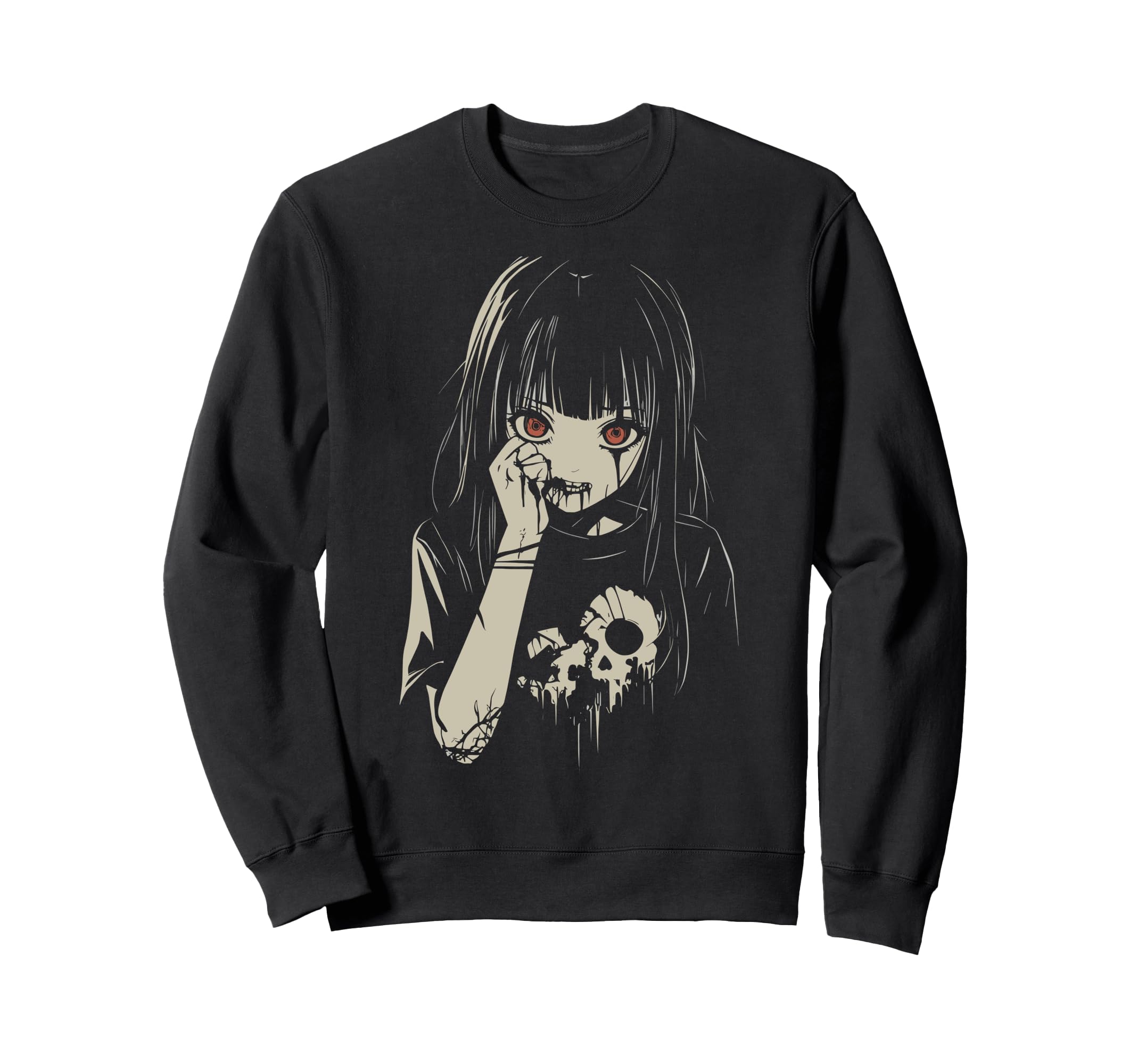 Anime Horror Aesthetic Soft Sweatshirt - Casual Everyday Wear Unisex - T-Shirt, Sweatshirt, Hoodie