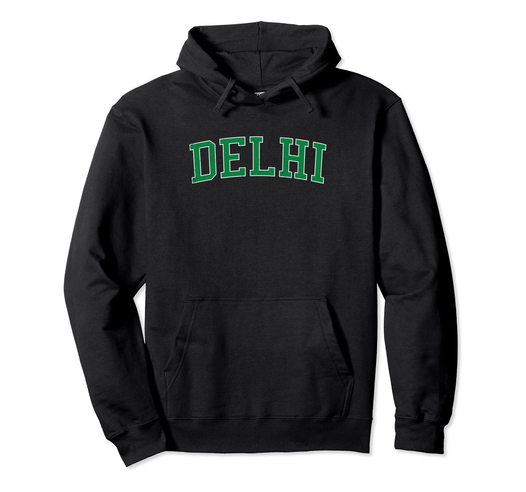 Delhi Ca Distressed Green Varsity Hoodie - Aesthetic Graphic Men Women - T-Shirt, Sweatshirt, Hoodie