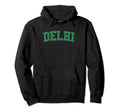 Delhi Ca Distressed Green Varsity Hoodie - Aesthetic Graphic Men Women - T-Shirt, Sweatshirt, Hoodie