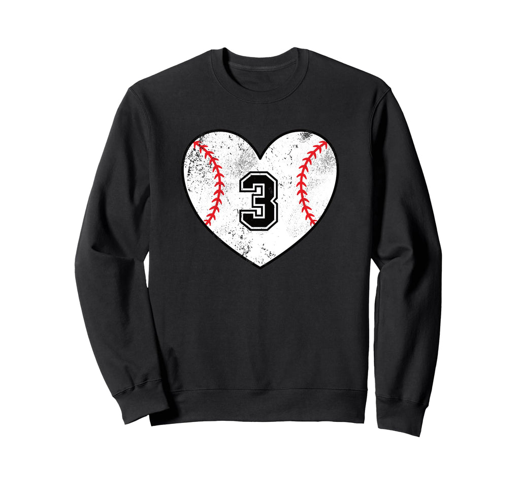 Baseball Heart Player 3 Baseball Sweatshirt - Novelty Apparel for Adults - T-Shirt, Sweatshirt, Hoodie