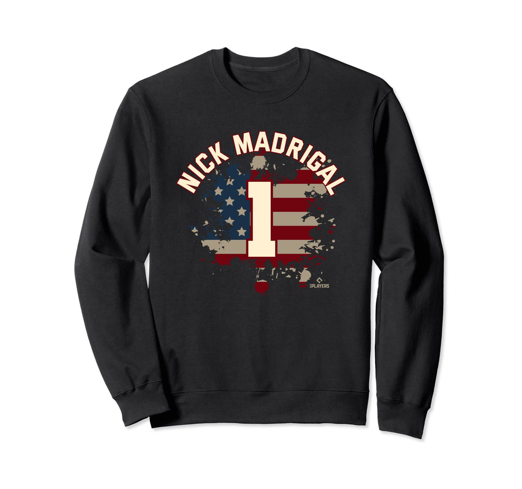 Nick Madrigal Flag Chicago Baseball Sweatshirt - Fun Novelty Design Unisex - T-Shirt, Sweatshirt, Hoodie