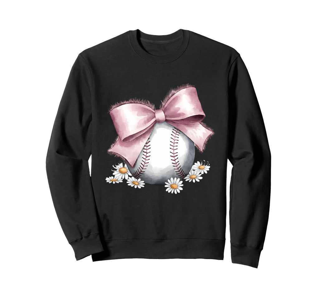 Baseball Coquette Bow Baseball Sweatshirt - Fun Novelty Design for Adults - T-Shirt, Sweatshirt, Hoodie