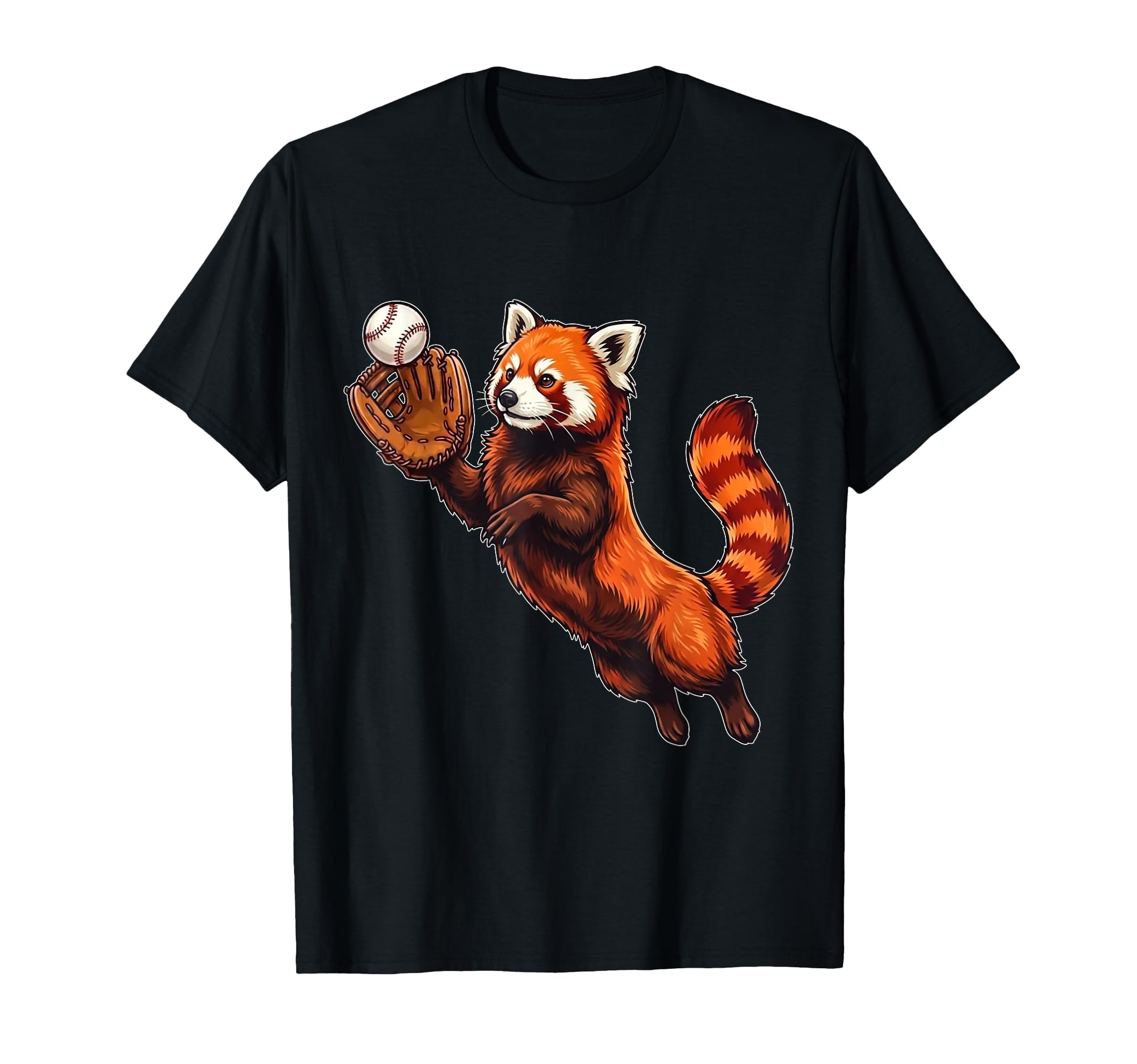 Funny Red Panda Playing Baseball T-Shirt - Unique Graphic Men Women - T-Shirt, Sweatshirt, Hoodie
