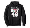 Thats My Baseball 48 Number Mom Dad 48 Hoodie - Minimalist Print for Adults - T-Shirt, Sweatshirt, Hoodie
