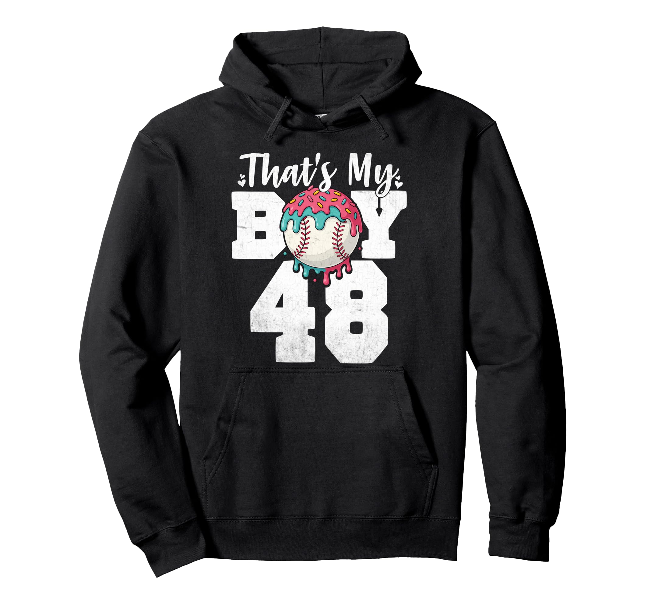 Thats My Baseball 48 Number Mom Dad 48 Hoodie - Minimalist Print for Adults - T-Shirt, Sweatshirt, Hoodie